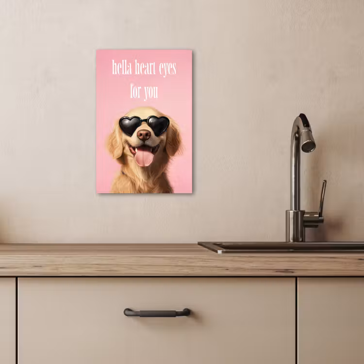Canvas schilderij - Zonnebril - Hartjes - Hond - Valentijn — 5