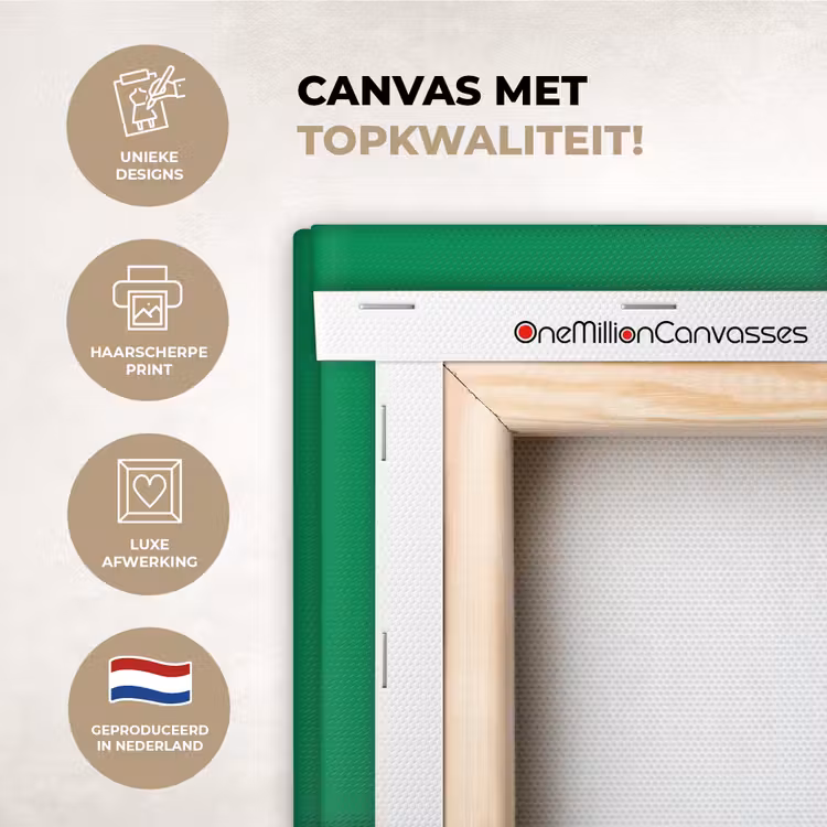 Canvas schilderij - Groen - Hart - Minimalistisch - Valentijn — 1