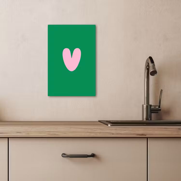 Canvas schilderij - Groen - Hart - Minimalistisch - Valentijn — 4