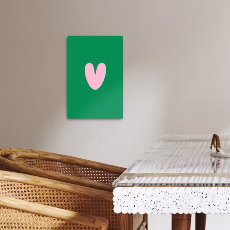 Canvas schilderij - Groen - Hart - Minimalistisch - Valentijn — 5