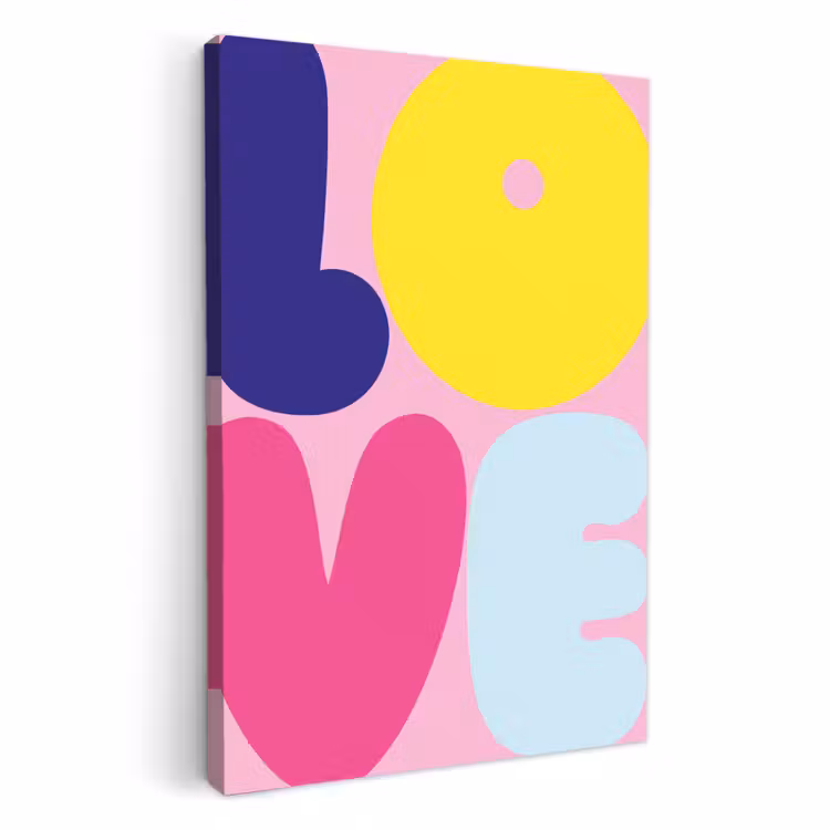 Canvas schilderij - Love - Valentijn - Kleurrijk — 1