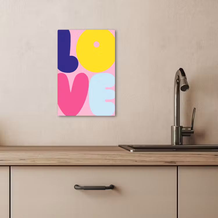 Canvas schilderij - Love - Valentijn - Kleurrijk — 4