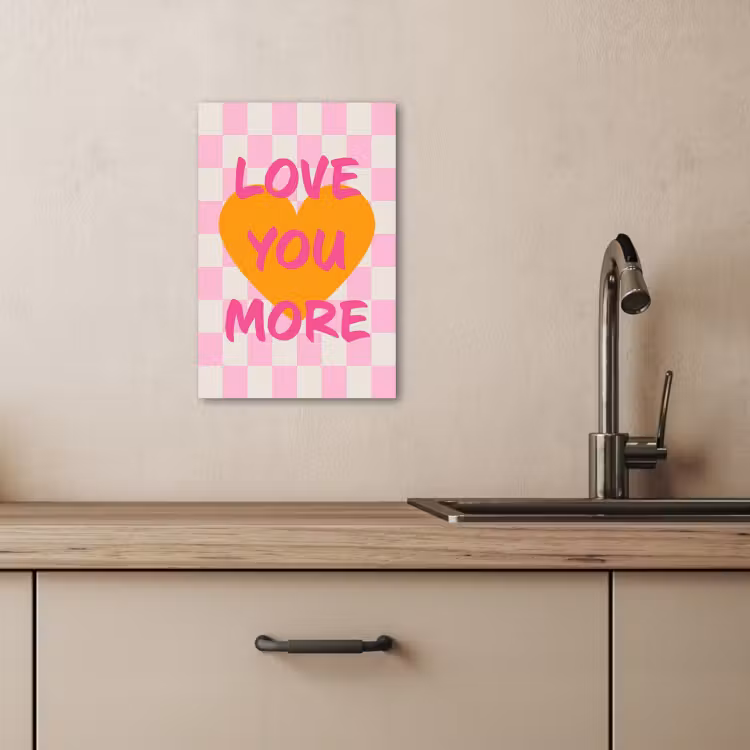 Canvas schilderij - Valentijn - Love - Roze - Oranje — 4