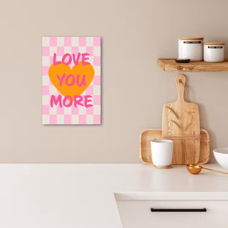 Canvas schilderij - Valentijn - Love - Roze - Oranje — 5