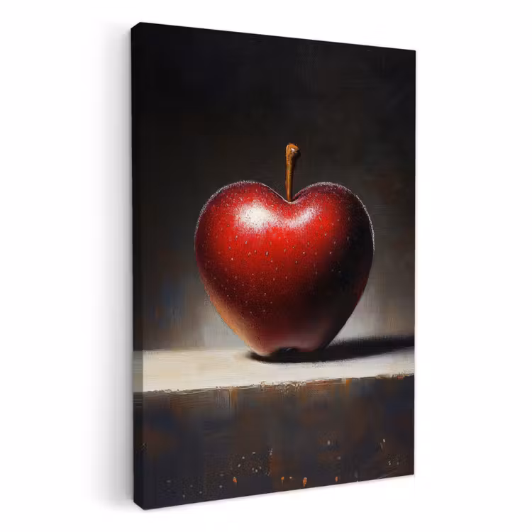 Canvas schilderij - Apple - Hart - Rood — 2