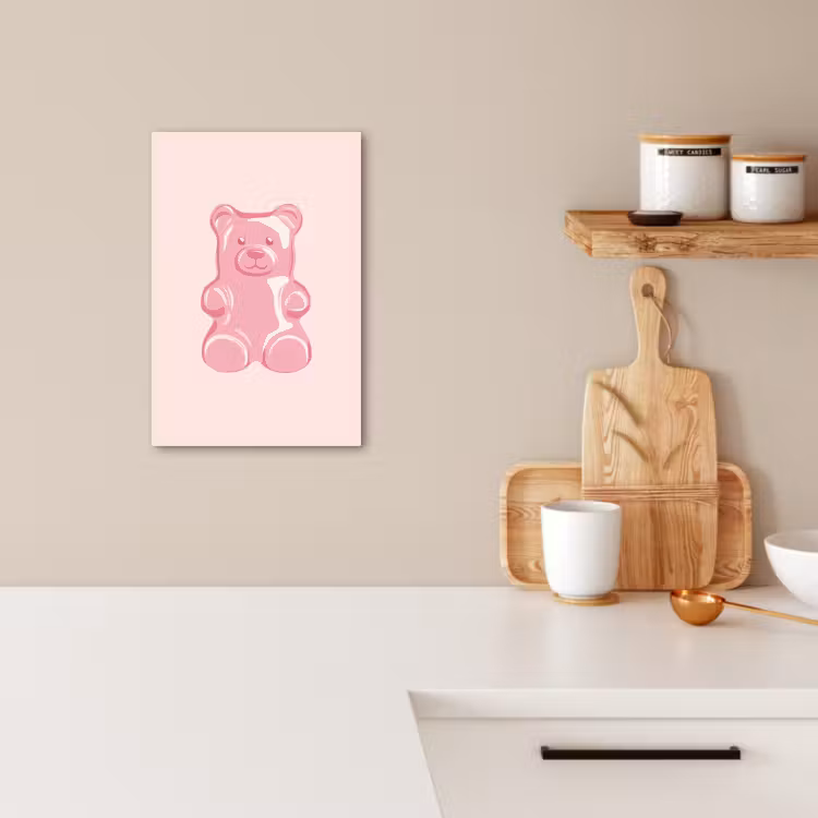 Canvas schilderij - Beer - Roze - Snoep — 3