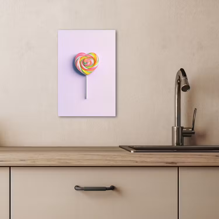 Canvas schilderij - Hart - Lolly - Snoep — 5