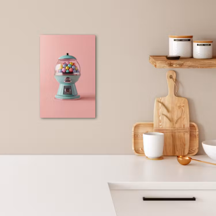 Canvas schilderij - Kauwgom - Retro - Snoep - Roze — 3