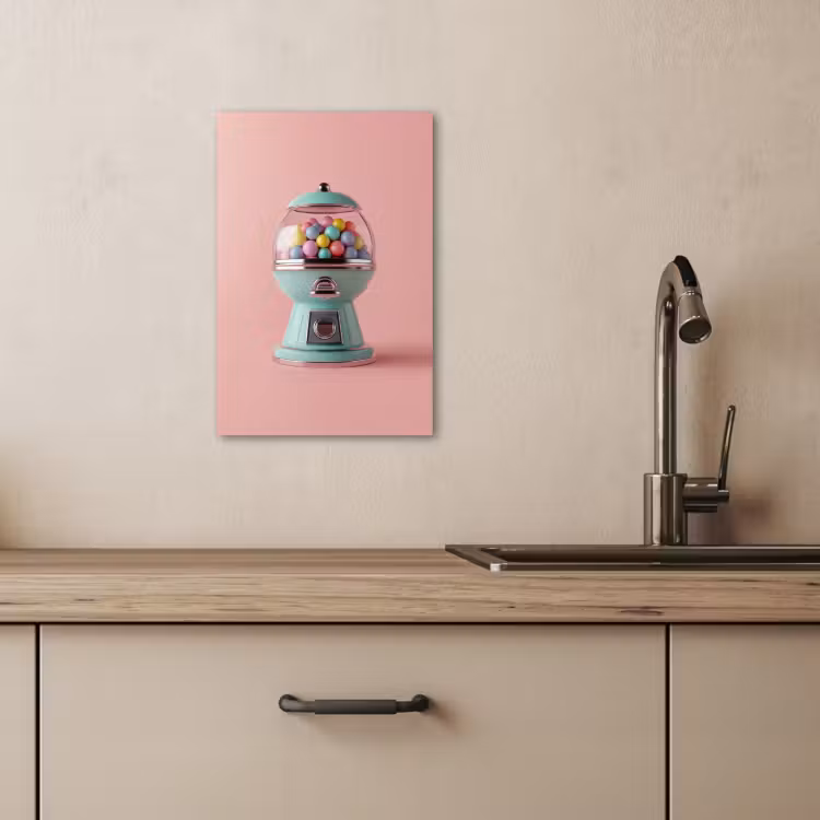 Canvas schilderij - Kauwgom - Retro - Snoep - Roze — 5