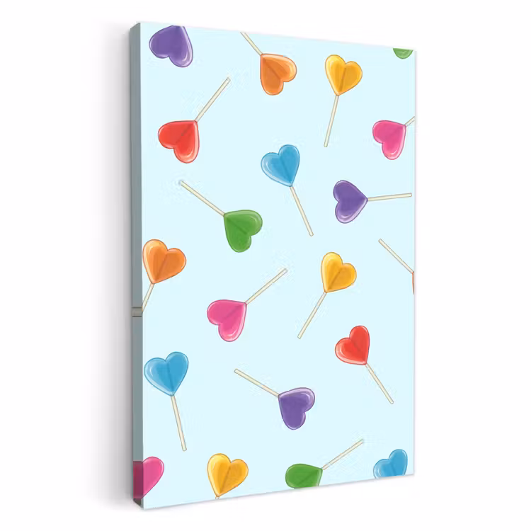 Canvas schilderij - Lolly - Regenboog - Snoep — 1