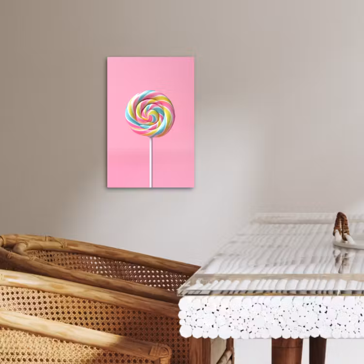 Canvas schilderij - Lolly - Roze - Snoep - Zoet — 3