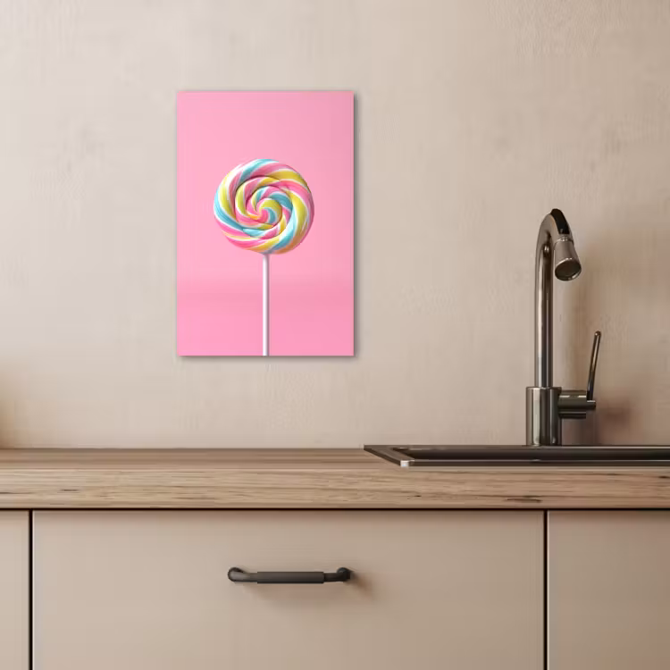 Canvas schilderij - Lolly - Roze - Snoep - Zoet — 5