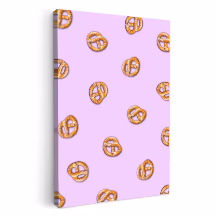 Canvas schilderij - Pretzels - Eten - Paars — 1