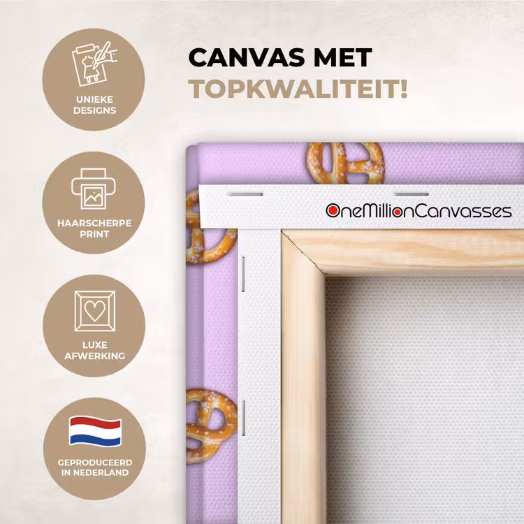 Canvas schilderij - Pretzels - Eten - Paars — 2