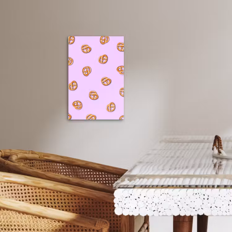 Canvas schilderij - Pretzels - Eten - Paars — 3
