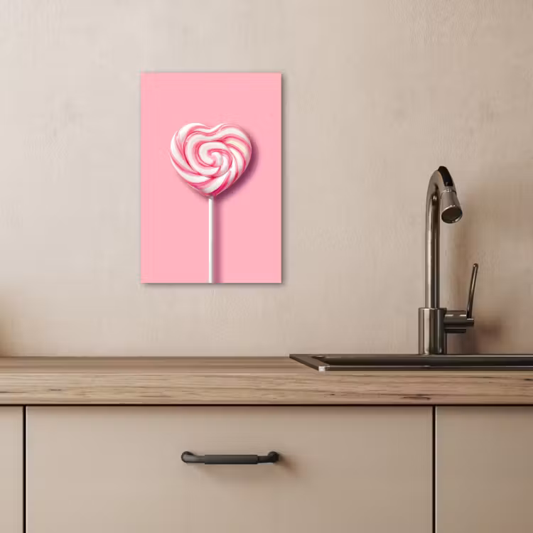 Canvas schilderij - Snoep - Lolly - Hart- Roze — 5