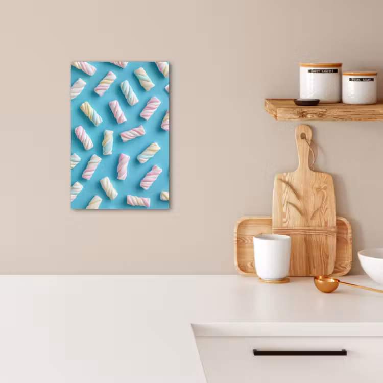 Canvas schilderij - Spekjes - Pastel - Snoep - Blauw — 3