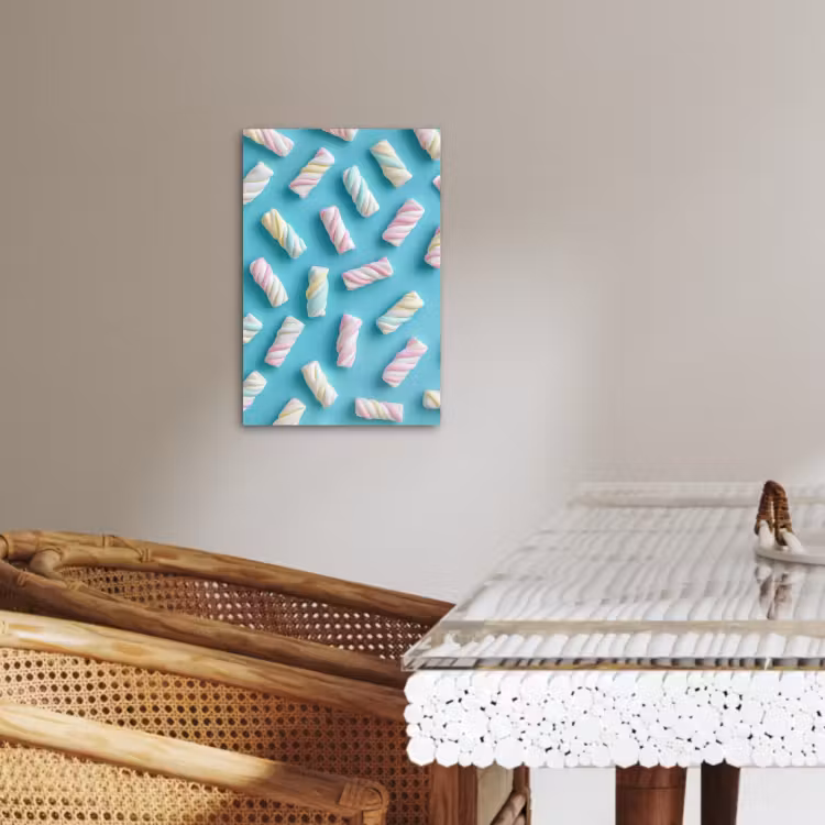 Canvas schilderij - Spekjes - Pastel - Snoep - Blauw — 4
