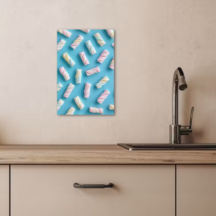 Canvas schilderij - Spekjes - Pastel - Snoep - Blauw — 5