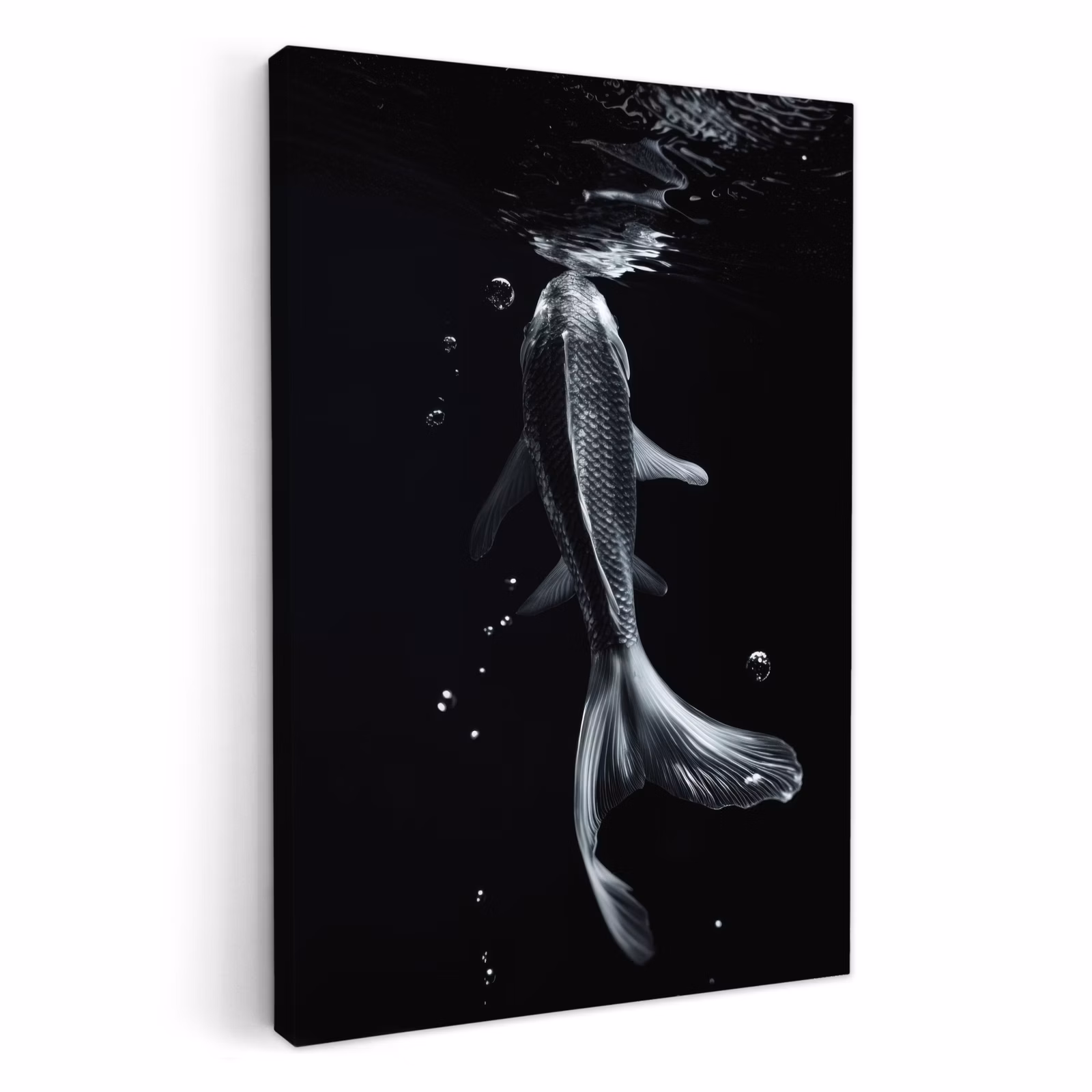 Canvas schilderij - Koi - Vissen - Water - Zwart — 1