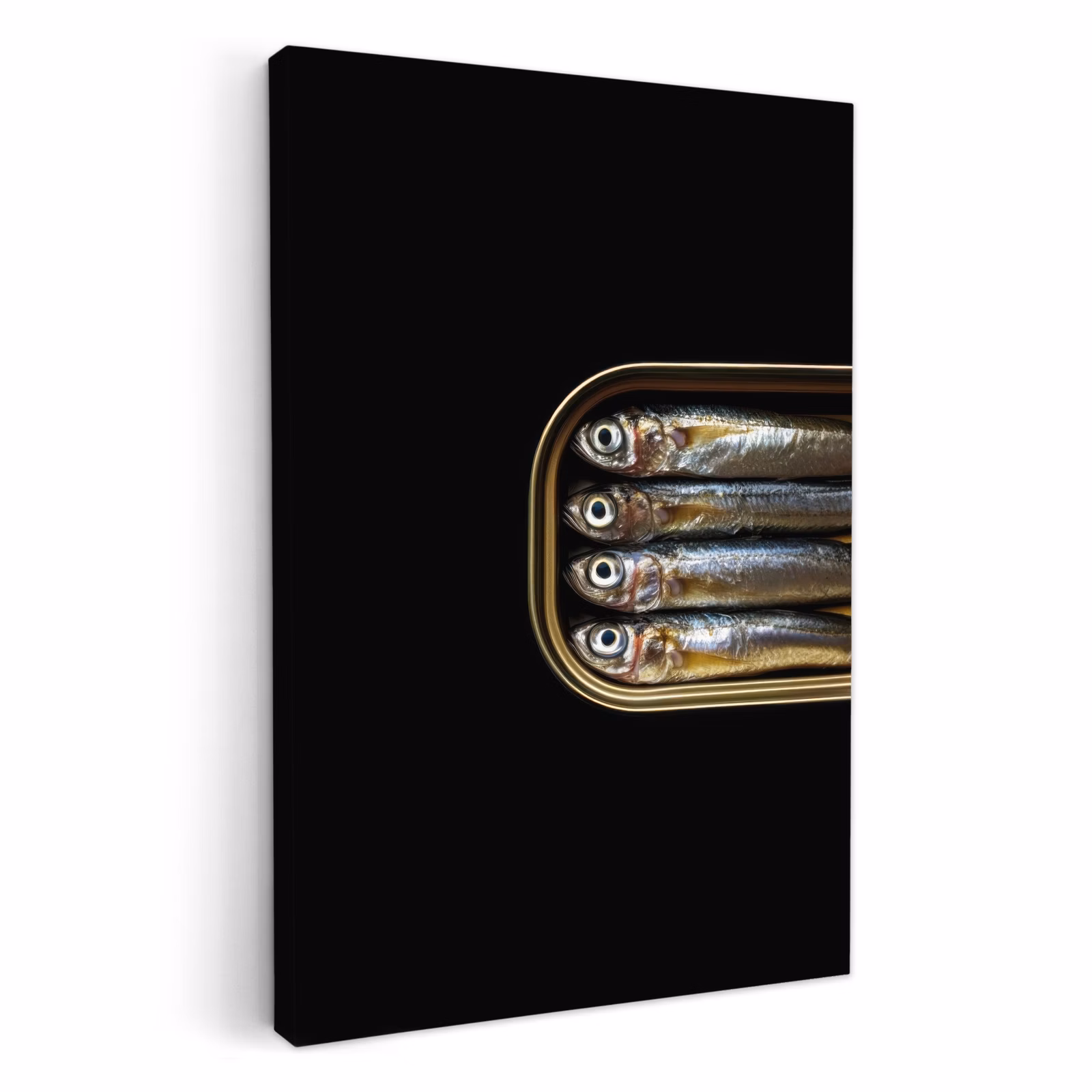 Canvas schilderij - Sardines - Blik - Zwart - Vissen — 1