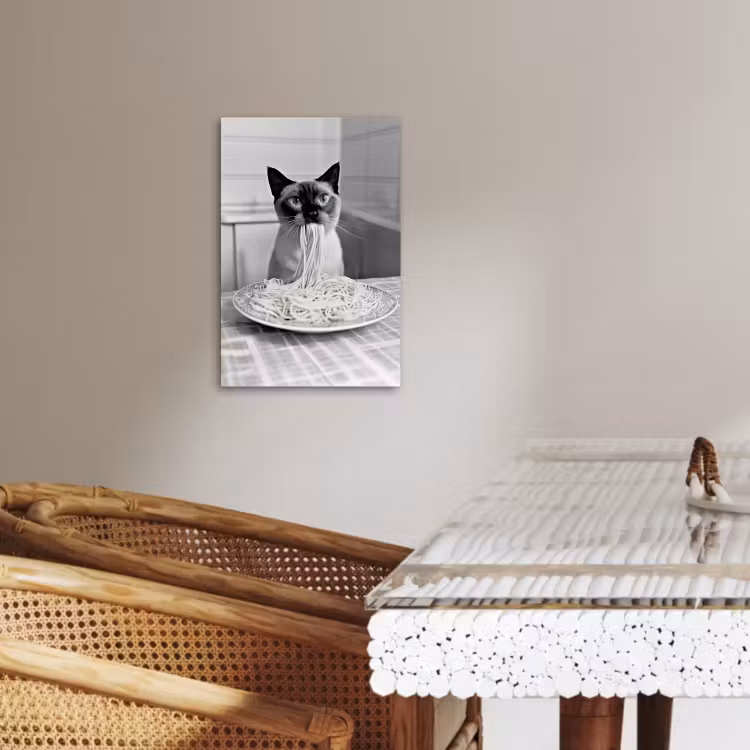 Canvas schilderij - Kat - Siamees - Zwart Wit - Schattig - Dieren — 2