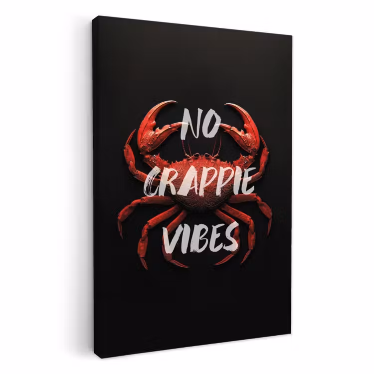 Canvas schilderij - Krab - Rood - Tekst - Zwart — 2