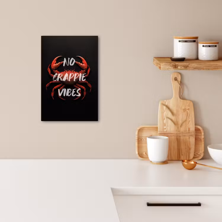 Canvas schilderij - Krab - Rood - Tekst - Zwart — 4