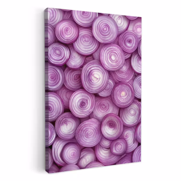Canvas schilderij - Paars - Uien - Close up — 1