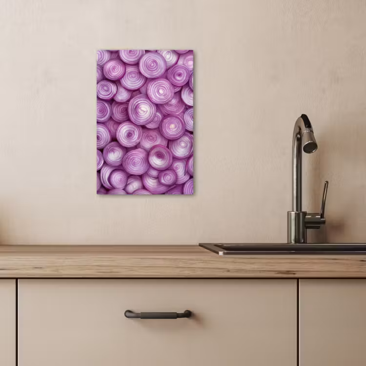 Canvas schilderij - Paars - Uien - Close up — 3