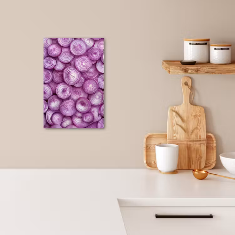 Canvas schilderij - Paars - Uien - Close up — 4