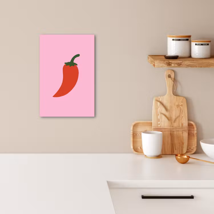 Canvas schilderij - Peper - Rood - Illustratie — 3