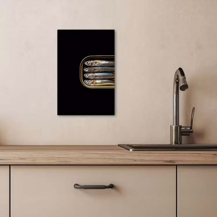Canvas schilderij - Sardines - Blik - Zwart - Vissen — 4