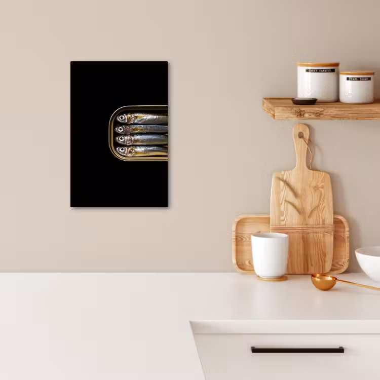 Canvas schilderij - Sardines - Blik - Zwart - Vissen — 5