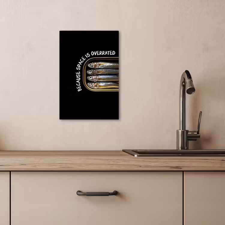 Canvas schilderij - Sardines - Tekst - Vis - Blik — 4