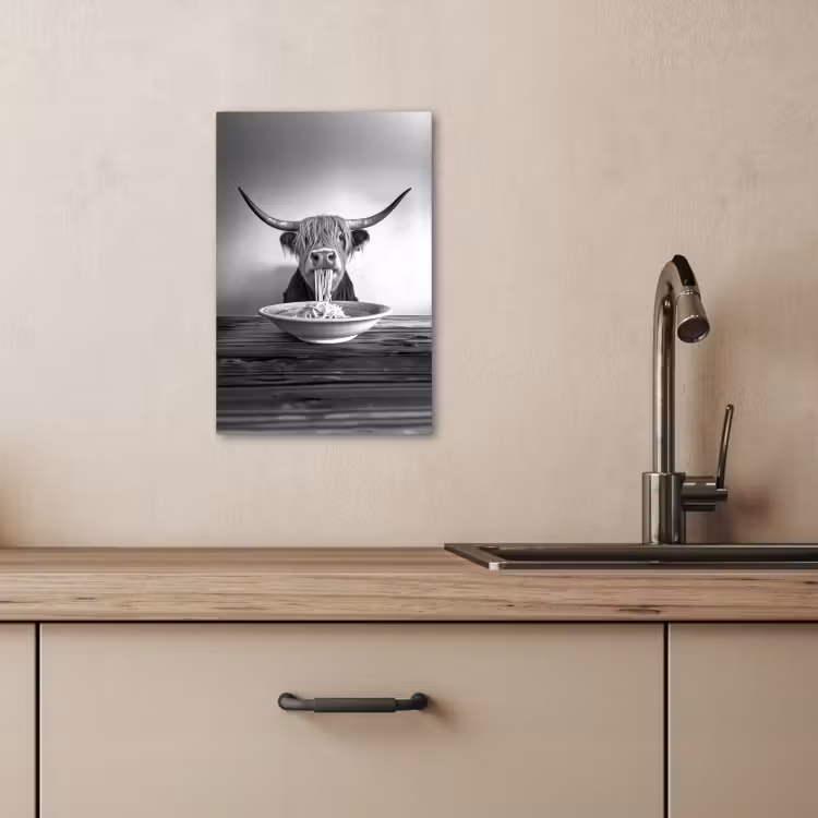 Canvas schilderij - Schotse Hooglander - Spaghetti - Dieren - Zwart wit — 5