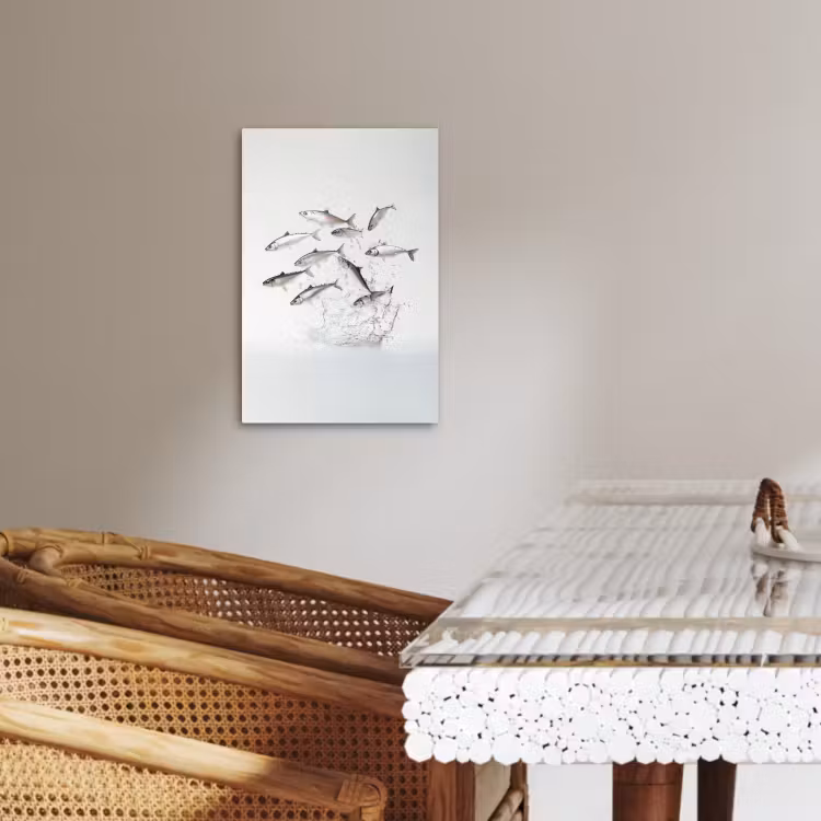 Canvas schilderij - Vissen - Water - Wit — 3
