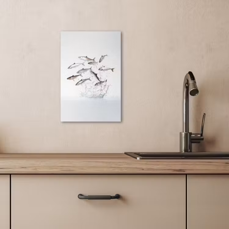 Canvas schilderij - Vissen - Water - Wit — 5