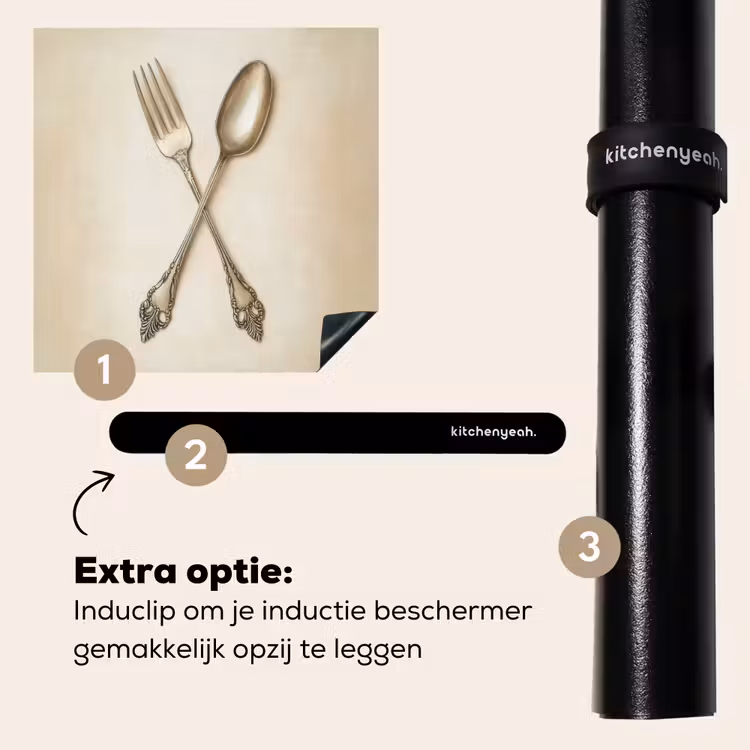 Inductie beschermer - Beige - Vintage - Bestek — 8