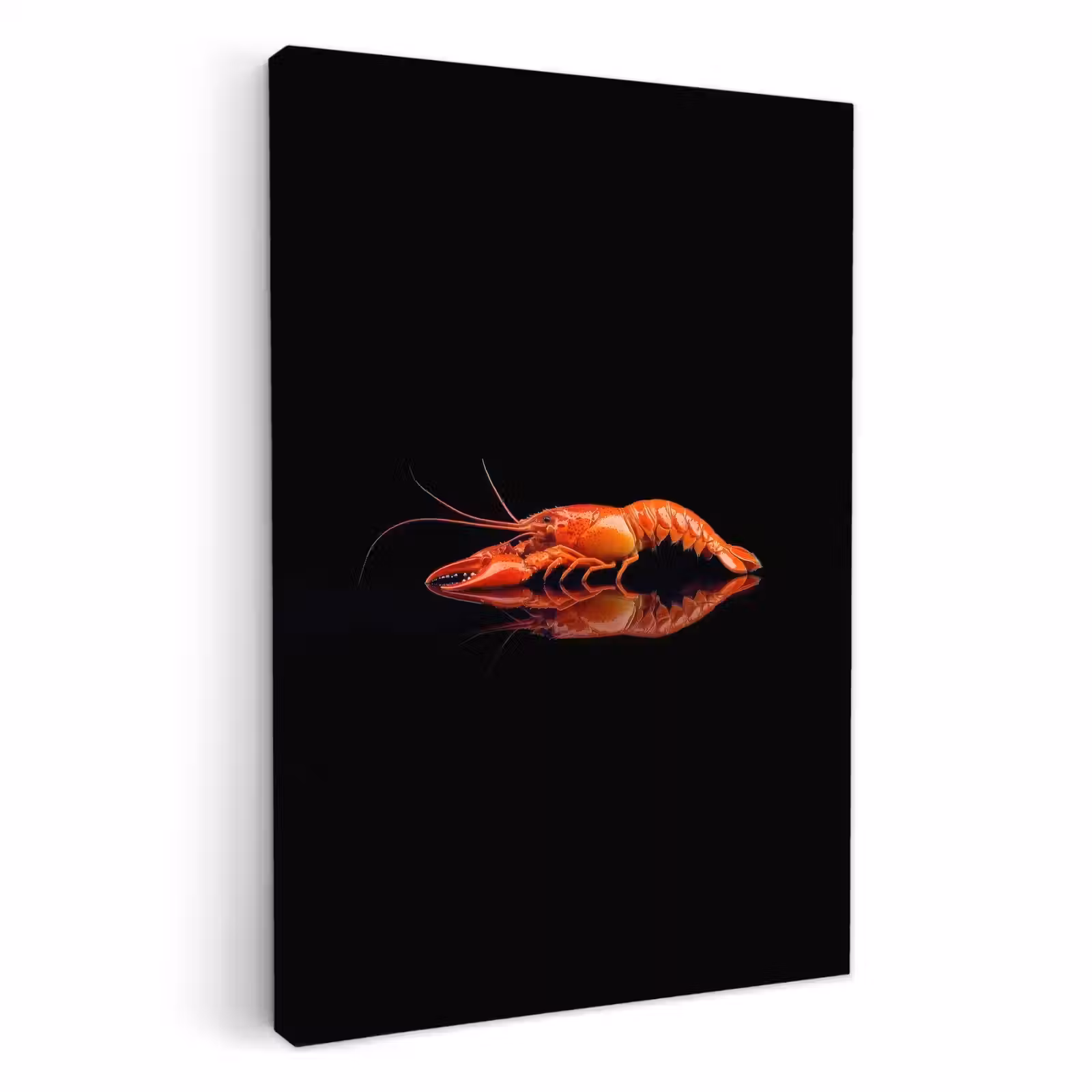 Canvas schilderij - Kreeft - Oranje - Zwart - Opvallend — 1
