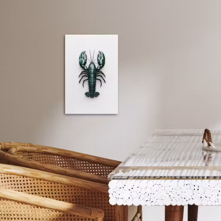 Canvas schilderij - Kreeft - Glossier - Groen - Wit — 3