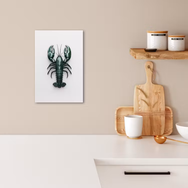 Canvas schilderij - Kreeft - Glossier - Groen - Wit — 4