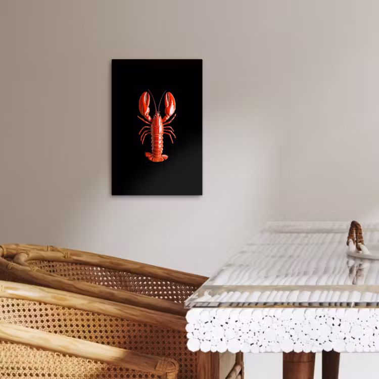 Canvas schilderij - Kreeft - Glossier Rood - Zwart — 1