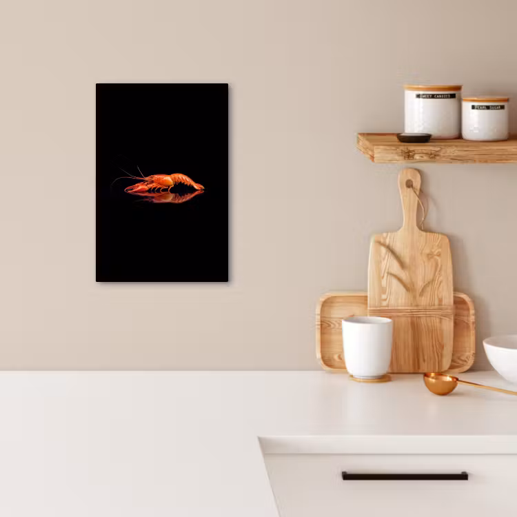 Canvas schilderij - Kreeft - Oranje - Zwart - Opvallend — 3