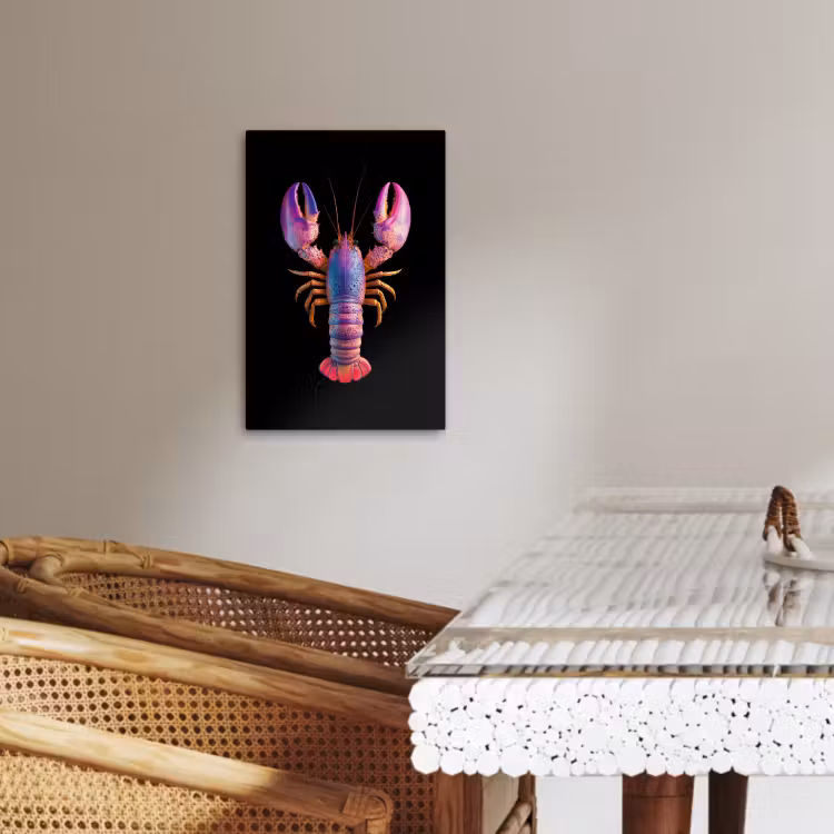Canvas schilderij - Kreeft - Paars - Roze - Zwart - Stippen - Lila — 3