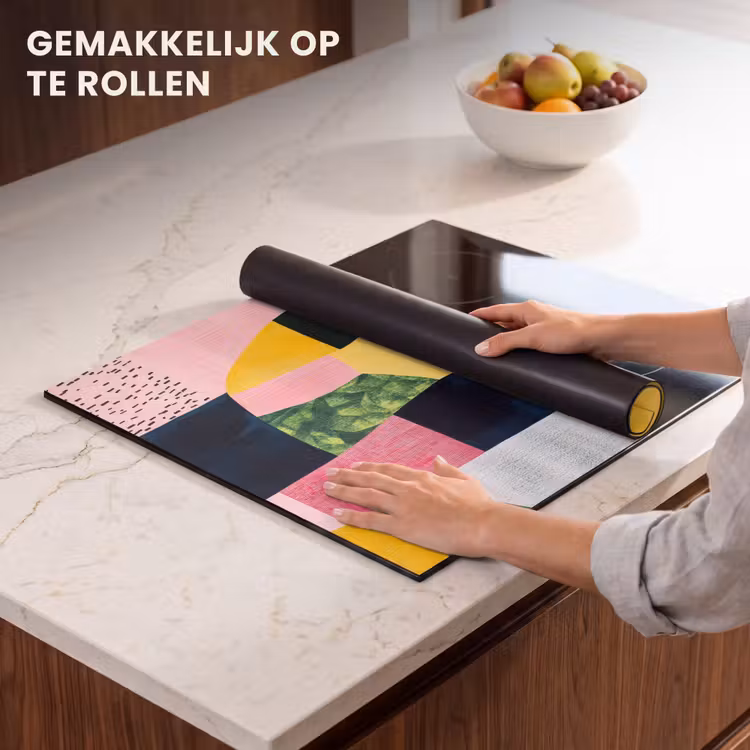 Inductie beschermer - Abstract - Roze - Lappen - Vormen - Geel — 7