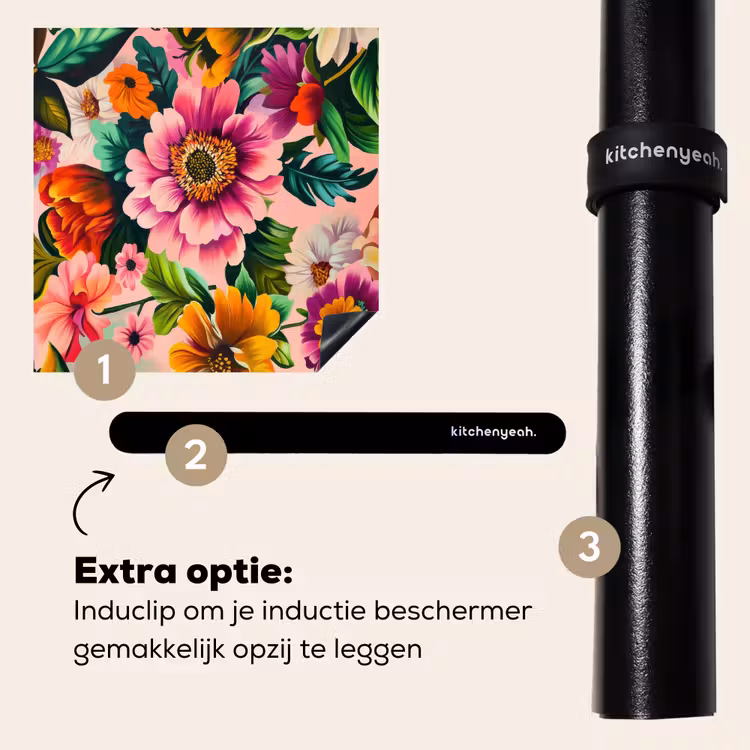 Inductie beschermer - Bloemen - Kleurrijk - Roze — 8