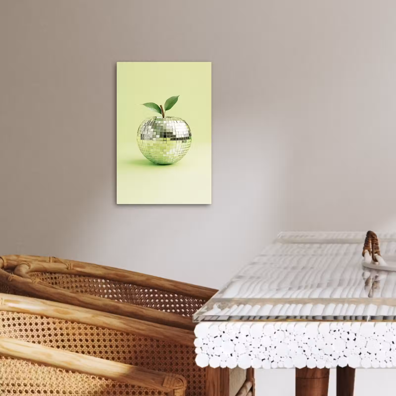 Canvas schilderij - Groen - Disco - Decoratie - Appel — 1