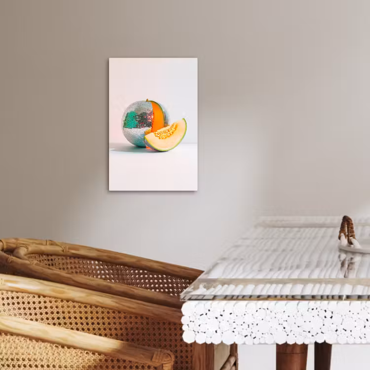 Canvas schilderij - Disco - Discobal - Meloen - Pastel — 1