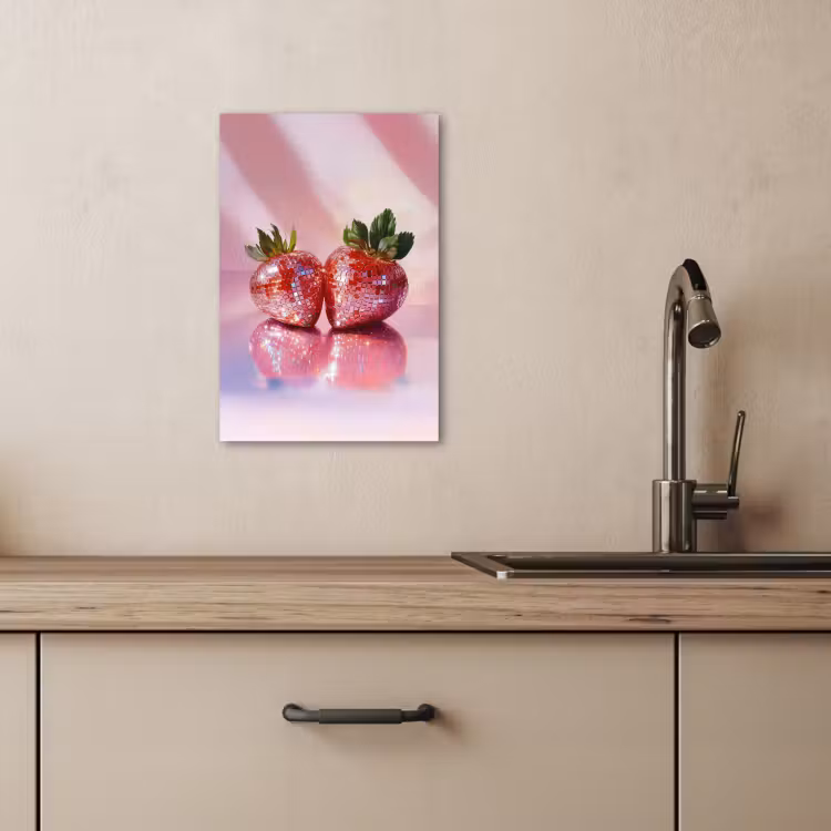 Canvas schilderij - Disco - Fruit - Glitter - Strawberry — 4